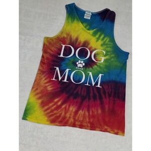 PAWZ Saves the Dogs Womens Small Dog Mom Tie Dye Racerback Sleeveless Tank Top